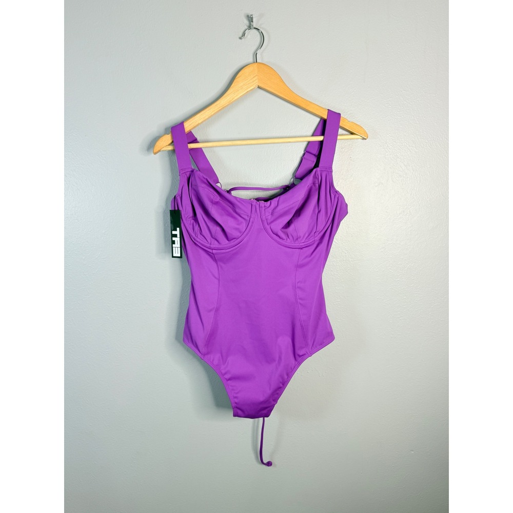 FEMME+ Purple Underwire One-Piece Swimsuit